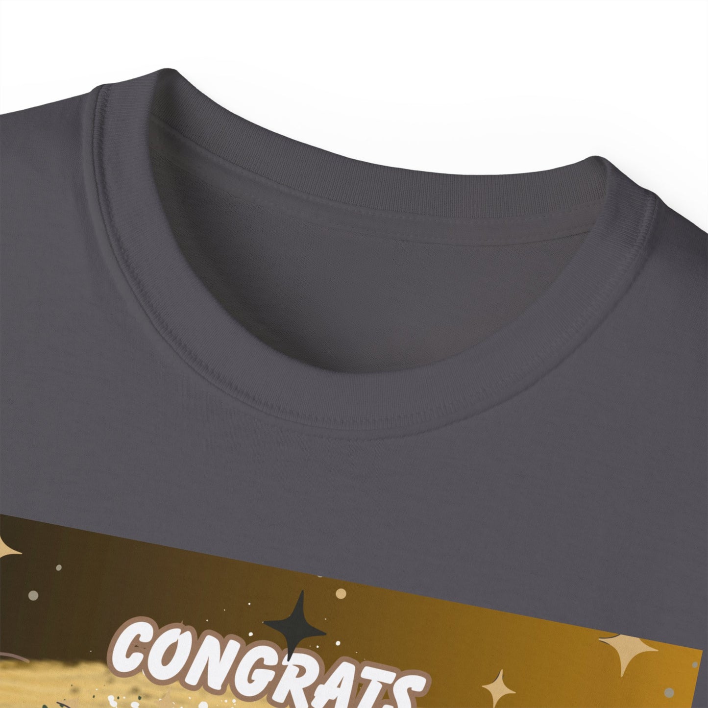 T-Shirts: Graduate Photo Tee Congrats 2026 Personalized Graduation T-Shirt. Gold/Yellow Personalize, upload your photo and write the name.