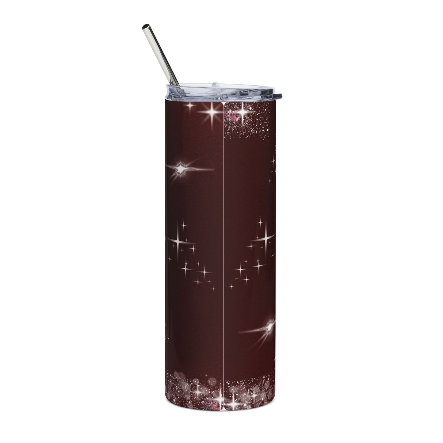 Tumbler: Graduation 2026 Stainless Steel Tumbler Personalized Grad Cap Gown Design. Maroon/Deep Red