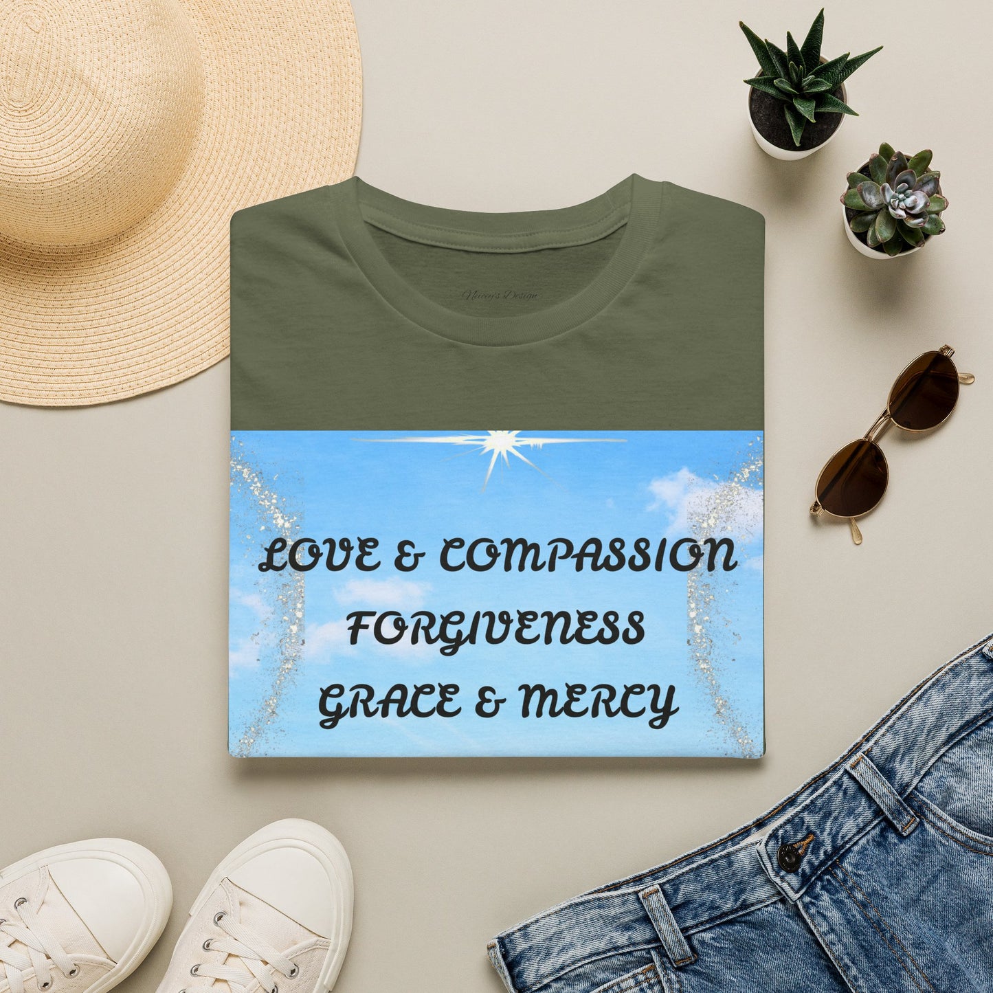Inspirational Faith T Shirt Love & Compassion, Forgiveness, Grace & Mercy