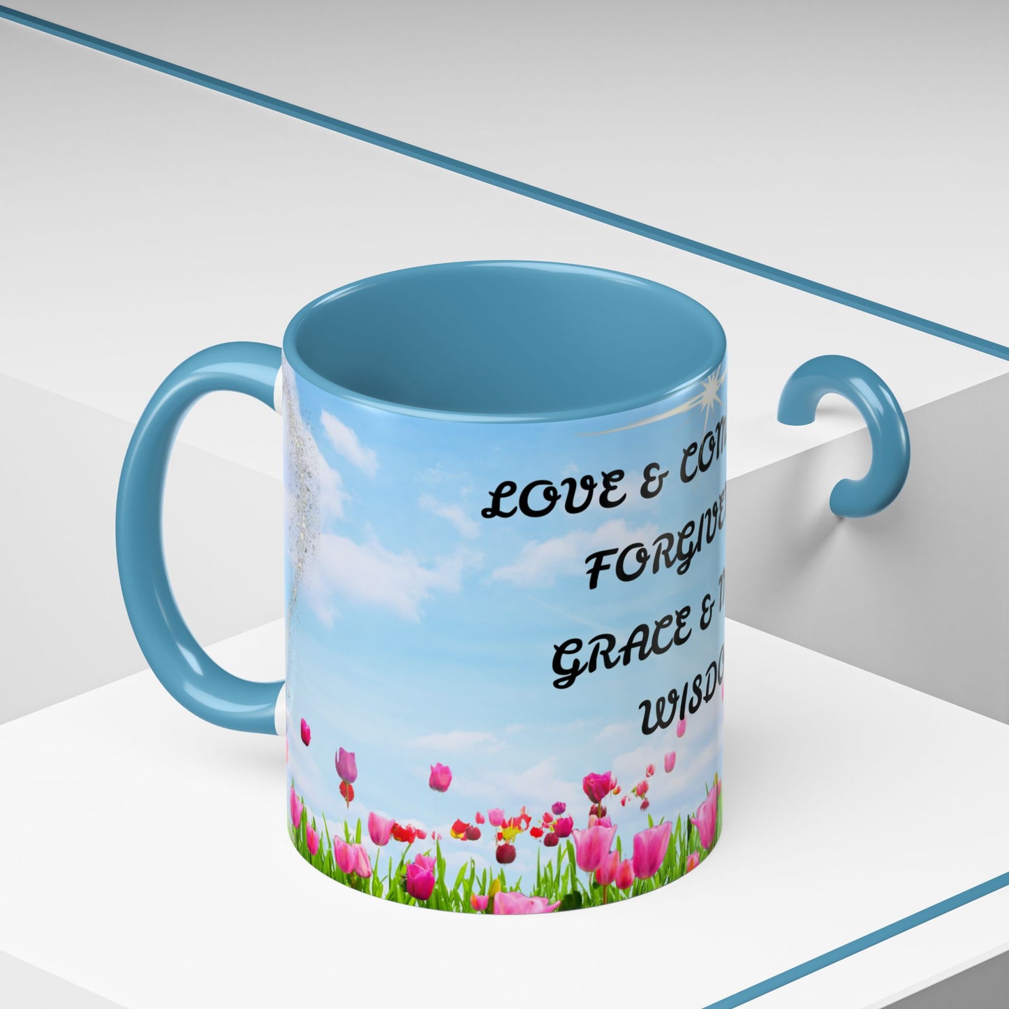 Inspirational Love & Compassion Coffee Mug — 11/15oz Accent Floral Mug