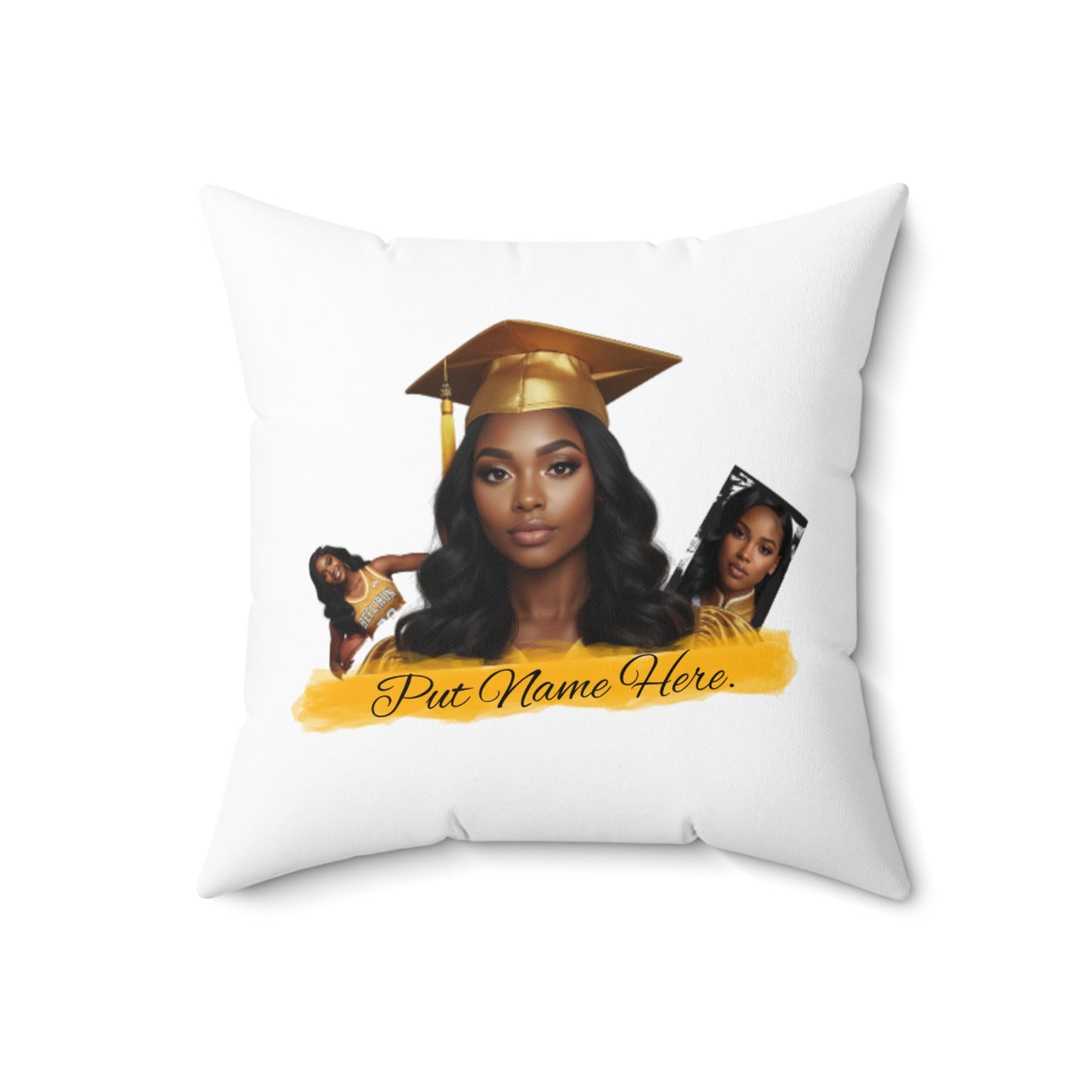 Graduation Photo Pillow Personalized Grad Throw Pillow with Cap & Name