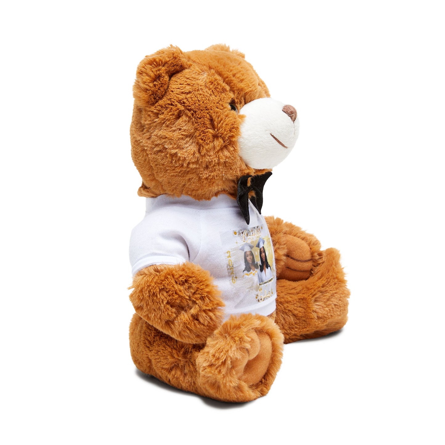 Teddy Bear Custom Photo with Personalized T-Shirt.  Cute Keepsake Gift. White