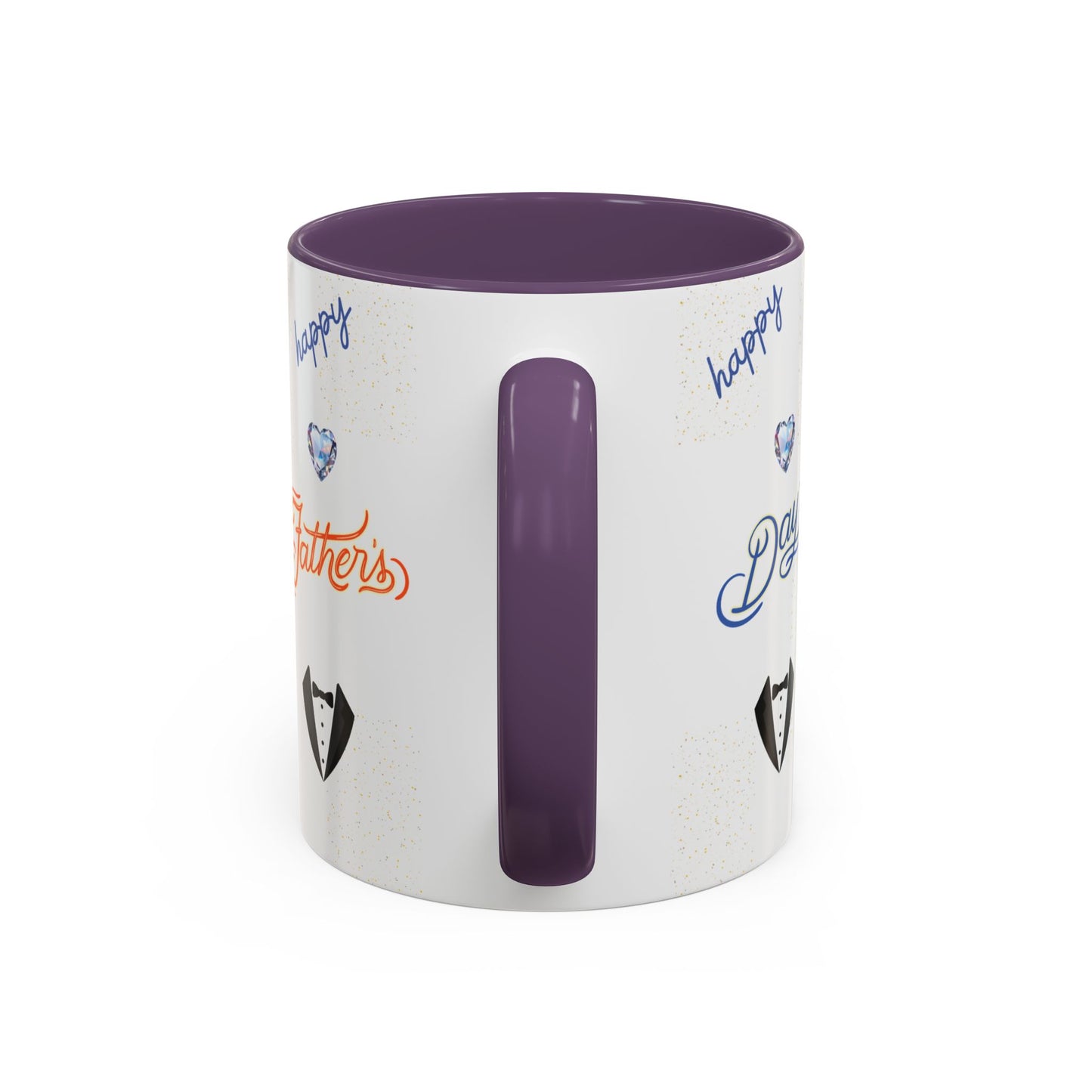 Personalized Fathers Day Coffee Mug Happy Fathers Day Photo & Name Accent Mug