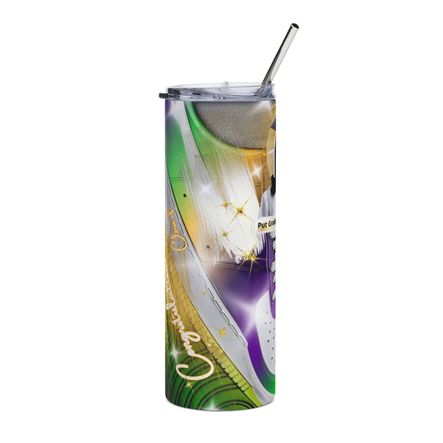 Tumbler: Graduation Sneaker Photo Tumbler Personalized 20oz Stainless Steel Cup