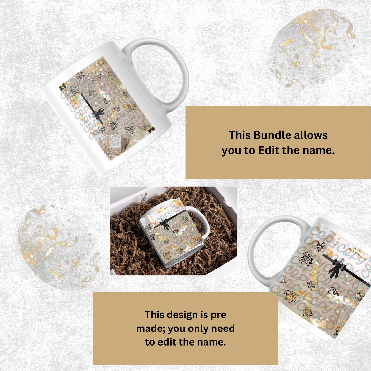 Sublimation and Party Favor Printable Birthday bundle gender neutral anyone. Editable Name. Printable you only can edit name.