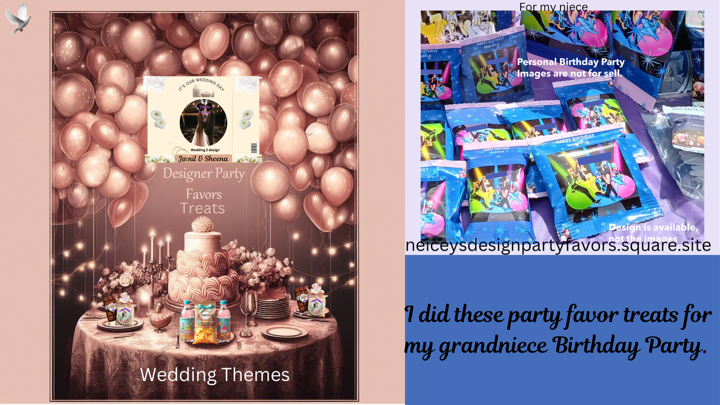 Invitation and Party Favor Bundle Template 1. 10 Pcs Party Favor and invitation Template. Not a physical product.